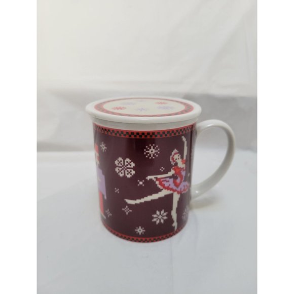 Department 56 Christmas YULETIDE CAROLS Coffee Tea Mug with Cover/Coaster Japan - Picture 2 of 13